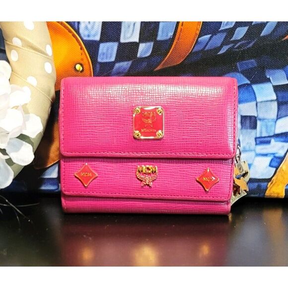 MCM Double Snap Tri-Fold Wallet with Charms EUC - Picture 2 of 11